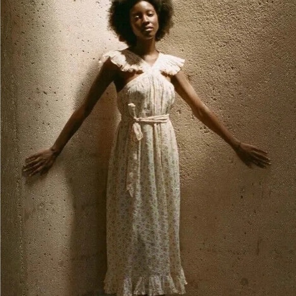 Dôen - NWT - Nisha Countryside Calico Dress Size S ✨ Ramie Summer Wedding Dress - Picture 2 of 5